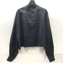 【タグ付き/未使用】JUNOAH ジュノア スタンドカラージャガード シャツ ブラック M レディース KSKY26-1649のサムネイル