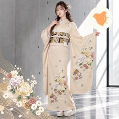 正絹 振袖 中古 ベージュ 在 振袖 【公式通販】
