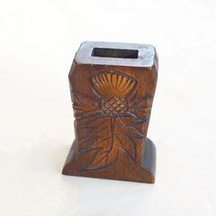 木彫　松竹梅　天然木　黃楊木　筆筒　置物　縁起物 木彫 松竹梅 天然木 黃楊木 筆筒 置物 縁起物 - メルカリ