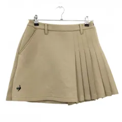 【美品】ルコックゴルフ スカート ベージュ ダンボールニット 一部プリーツ   レディース M ゴルフウェア le coq sportifのサムネイル