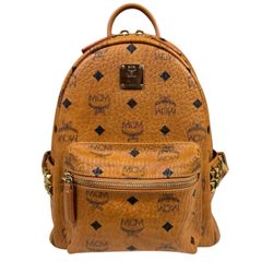 MCM サイドスタッズ リュック バックパックコニャック 総柄 ジャンク