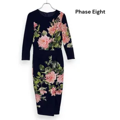 Phase Eight フェイズエイト 薔薇柄 ジャージ ワンピース Size6 (S相当)  /R26718のサムネイル