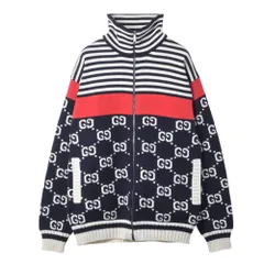 GUCCI GG柄  ボーダー切替 ジップ ニット ジャケットのサムネイル
