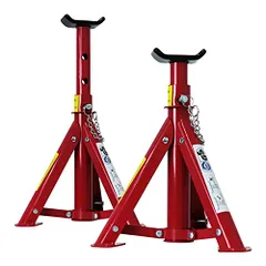 WEIMALL ジャッキスタンド 2t 2基セット【傷防止ゴムラバー付】 高さ調節可能 最低位275mm/最高位365mm 折りたたみ式 A06I★mのサムネイル