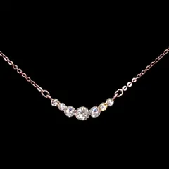 美品★ PLUS VENDOME プラス ヴァンドーム ネックレス ピンクゴールドカラー クリスタルのサムネイル