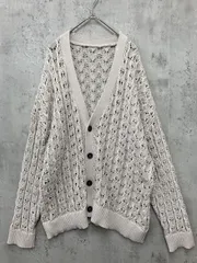 HARE ハレ HA020370AD かぎ編み ニット 薄手 カーディガン sizeF/グレー ◆■ メンズのサムネイル