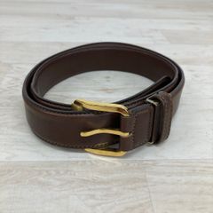 イタリア製 COACH コーチ ベルト 本革 細ベルト ブラウン ダブル 金 イタリア製 COACH コーチ ベルト 本革 細ベルト ブラウン ダブル 金