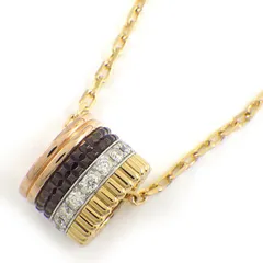 ブシュロン BOUCHERON ネックレス キャトルクラシック ラージ JPN00669 スリーカラー 16ポイント ダイヤモンド 計0.24ct ブラウン PVD K18PG K18WG K18YG 【中古】のサムネイル