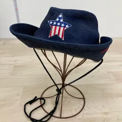 美品 USJ/ユニバーサルスタジオジャパン デニム カウボーイハット/テンガロンハット 58cm 星条旗柄 スター 紺[OP00058]のサムネイル