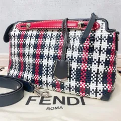 【限定品】FENDI フェンディ バイザウェイ ミディアム マドラスチェック 2WAY ショルダーバッグ ハンドバッグ 8BL124 編み込み チェック柄 マルチカラー シルバー金具 保存袋付き クロシェット bytheway mediumのサムネイル