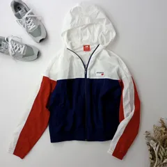 ◯new balance ニューバランス トリコロールカラー バックロゴプリント フーディー ジャケット /26Aのサムネイル