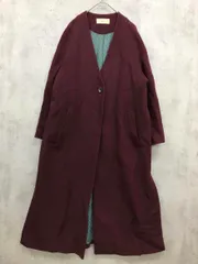 Prefer SHIPS プリファーシップス 314140250 ノーカラー ロング コート ワイン ◆■◎レディースのサムネイル