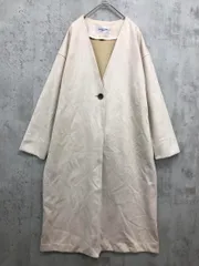 le.coeur blanc ルクールブラン 3002074400 ノーカラー ロング エコスエード コート size38/ベージュ ■■ レディースのサムネイル
