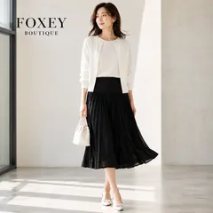 2026年最新】Foxey 柄：無地 レディース ひざ丈 プリーツスカートの
