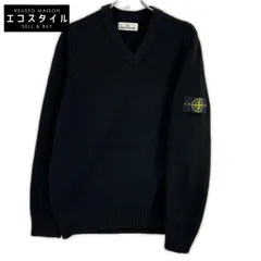 STONE ISLAND　ストーンアイランド　6915551A3　ブラック ラムウール Vネックニット トップス　XXLのサムネイル