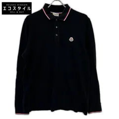 MONCLER　モンクレール　ブラック MAGLIA ロゴワッペン L/Sポロシャツ　Lのサムネイル