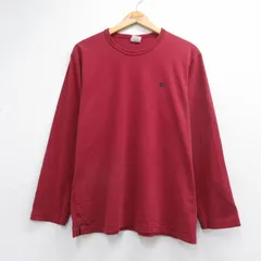 L/古着 ブルックスブラザーズ 長袖 Tシャツ メンズ ワンポイントロゴ コットン クルーネック バーガンディ 26jul06のサムネイル