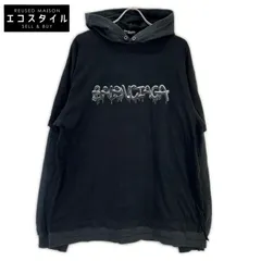 BALENCIAGA　バレンシアガ　681029 グラフィックロゴ レイヤードデザイン プルオーバー パーカー　Mのサムネイル