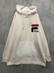 FILA フィラ FH7113 フリース フーディー トップス ロゴ 刺繍 プルオーバー sizeM/オフホワイト ◇■ メンズのサムネイル