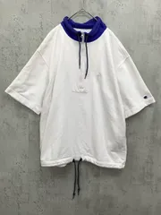 Champion チャンピオン スウェット ハーフジップ ドロスト 半袖 プルオーバー 白 ■◆ メンズのサムネイル