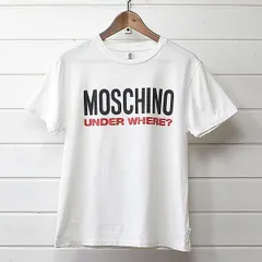 モスキーノ MOSCHINO ひび割れ加工 ロゴTシャツ カットソー 半袖 白 ギリシャ製 EU S USA XS｜25c3168のサムネイル