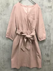 PROPORTION プロポーション ボディドレッシング カシュクール風 リボンベルト付 7分袖 ワンピース size1/ピンク ■◇ レディースのサムネイル
