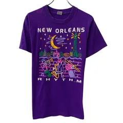 90s USA製 FRUIT OF THE LOOM 半袖 プリントTシャツ M パープル フルーツオブザルーム プルオーバー 90年代 カットソー 夏物 a807-6301のサムネイル