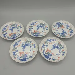 和食器　第一陶器　九谷焼　松竹梅　柿右衛門様式　花輪　5枚セット　中古　お皿　器のサムネイル