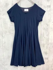 ADAM ET ROPE' アダムエロペ Vネック 半袖 ワンピース size38 /紺 ■◆ レディースのサムネイル