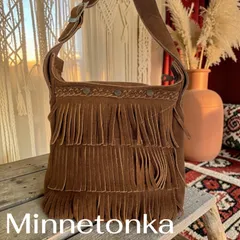 Minnetonka スエードフリンジ ショルダーバッグ ブラウ coachella 本革のサムネイル