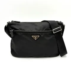 PRADA プラダ 三角ロゴプレート ナイロン×レザー カメラバッグ ショルダーバッグ ブラック 黒 メンズ レディースのサムネイル