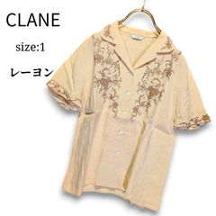 美品 CLANE 2,4万 チャイナ ボタン シャツ ブラウス ホワイト クラネ 