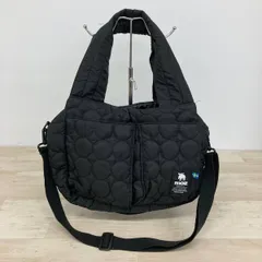 moz モズ 2way ショルダーバッグ/トートバッグ ブラック キルティング ヘリンボーン柄ステッチ 肩掛け 斜め掛け 黒[OQ02176]のサムネイル