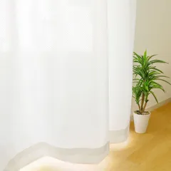 【抗カビ加工】レースカーテン　ホワイト　巾150cm×丈228cm　1枚入りのサムネイル