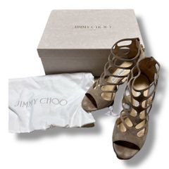 JIMMY CHOO】グラディエータースウェードヒールサンダルブーティ
