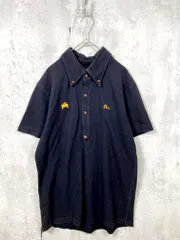 EVISU エヴィス YAMANE ロゴ刺 半袖 ボタンダウン ポロシャツ size38/黒 ■◆ メンズのサムネイル