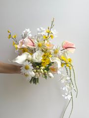 ウエディングブーケ　アーティフィシャルフラワー　リゾ婚 01:ポップブーケ】ウェディングブーケ リゾート リゾ婚 アーティ