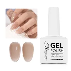 ジェルネイル カラー ベースコート不要 ぷっくり 透き通る透明感 単色 15ml UV/LED対応 初心者＆プロ適用 ポリッシュタイプ（ヌードカラー）のサムネイル