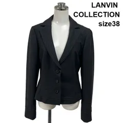 ◆ ランバンコレクション LANVIN COLLECTION ジャケット 長袖 Vネック ステッチライン ピンタック 毛 カシミア 38 S 7号 レディース S6H977のサムネイル