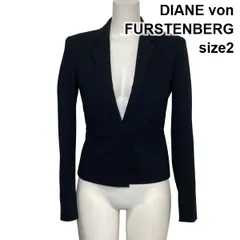 ◆ ダイアンフォンファステンバーグ DIANE テーラードジャケット ブレザー 長袖 シングルブレスト Vネック 黒 2 M 9号 レディース S6H970のサムネイル