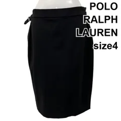 ◆ ポロラルフローレン POLO RALPH LAUREN スカート ひざ丈 タイト 黒 毛 4 L 40号 レディース S6H905のサムネイル