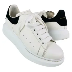 美品★Alexander McQUEEN★アレキサンダーマックイーン・レディース レザー切替 ブランドロゴデザイン オーバーサイズソール スニーカー (36/23㎝相当) イタリア製 レディーススニーカー ブランドスニーカー ホワイト 夏靴 カジュアルのサムネイル