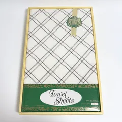 【未使用】Towel Sheets 品番530 チェック柄タオルシーツ 140×240cm 綿100% 日本製 さっと敷くだけの清涼寝具 来客用やオールシーズンの一枚に 保管によるシミありのサムネイル
