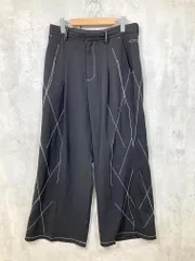 HARE ハレ ステッチデザイン ポリエステル ワイド スラックス パンツ sizeF/黒 ■■ メンズのサムネイル