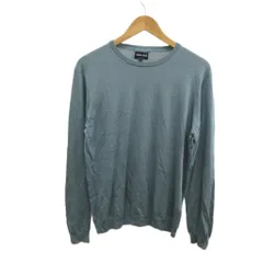 ジョルジオアルマーニ GIORGIO ARMANI ニット シルク 長袖 クルーネック セーター 絹 シルク 48 青 ブルー 長袖 /KK ■GY19のサムネイル