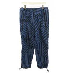 エンポリオアルマーニ EMPORIO ARMANI クロップドイージーパンツ 46 青 ブルー ストライプ柄 ドローコード /SH ■GY19のサムネイル