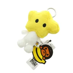アベイシングエイプ A BATHING APE BABY MILO PLUSH DOLL KEYCHAIN キーチェーン キーホルダー ぬいぐるみチャーム 黄色 イエロー 白 ホワイト /MI ■OSのサムネイル
