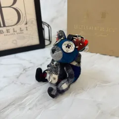 【 鑑定済み 】バーバリー 《 リス チャーム 》マルチカラー シルバー金具 ファブリック メタル チャーム タータンチェック スタッズ ボタン キーホルダー キーリング キツネのサムネイル