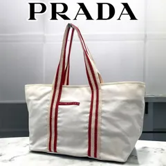 PRADA SPORT　プラダスポーツ　リネアロッサ　4VA368　トートバッグ　ハンドバッグ　ヴィンテージ　　ホワイト　レッド　希少のサムネイル