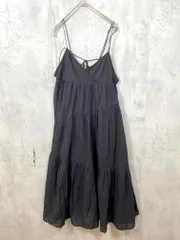 PAGEBOY ページボーイ コットンボイル ティアード キャミソール ワンピース sizeF/黒 ■■ レディースのサムネイル